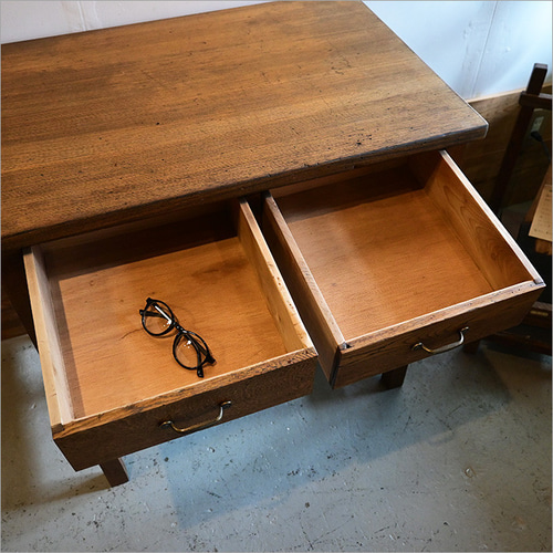 昭和期 ナラ無垢材のワークデスク 時を重ねた木の机 リメイク一点物 古