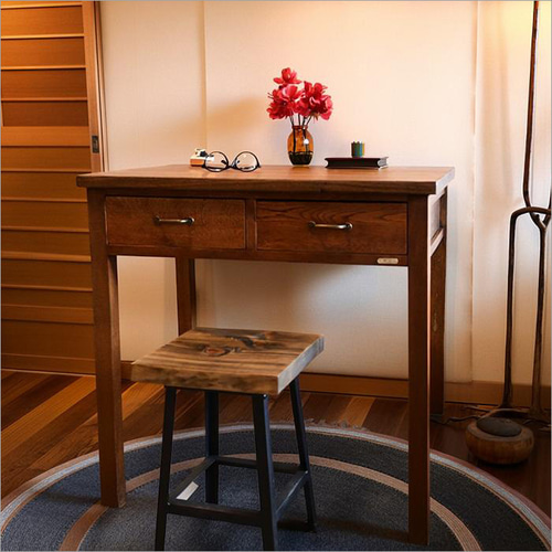 昭和期 ナラ無垢材のワークデスク 時を重ねた木の机 リメイク一点物 古