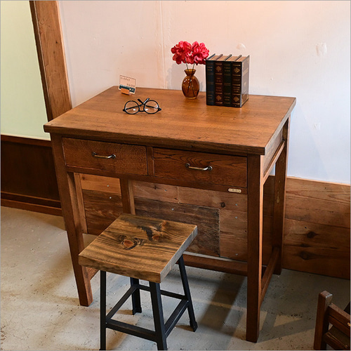 昭和期 ナラ無垢材のワークデスク 時を重ねた木の机 リメイク一点物 古