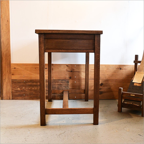 昭和期 ナラ無垢材のワークデスク 時を重ねた木の机 リメイク一点物 古