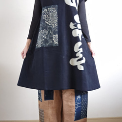 着物リメイク 手作り 雪ん子 絣 パッチワーク ワンピース キュロット