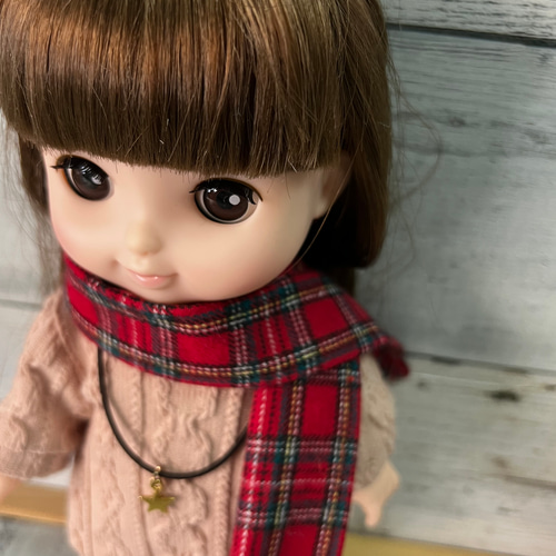 メルちゃんソランちゃん♡星のペンダント付 くすみピンクアランニット