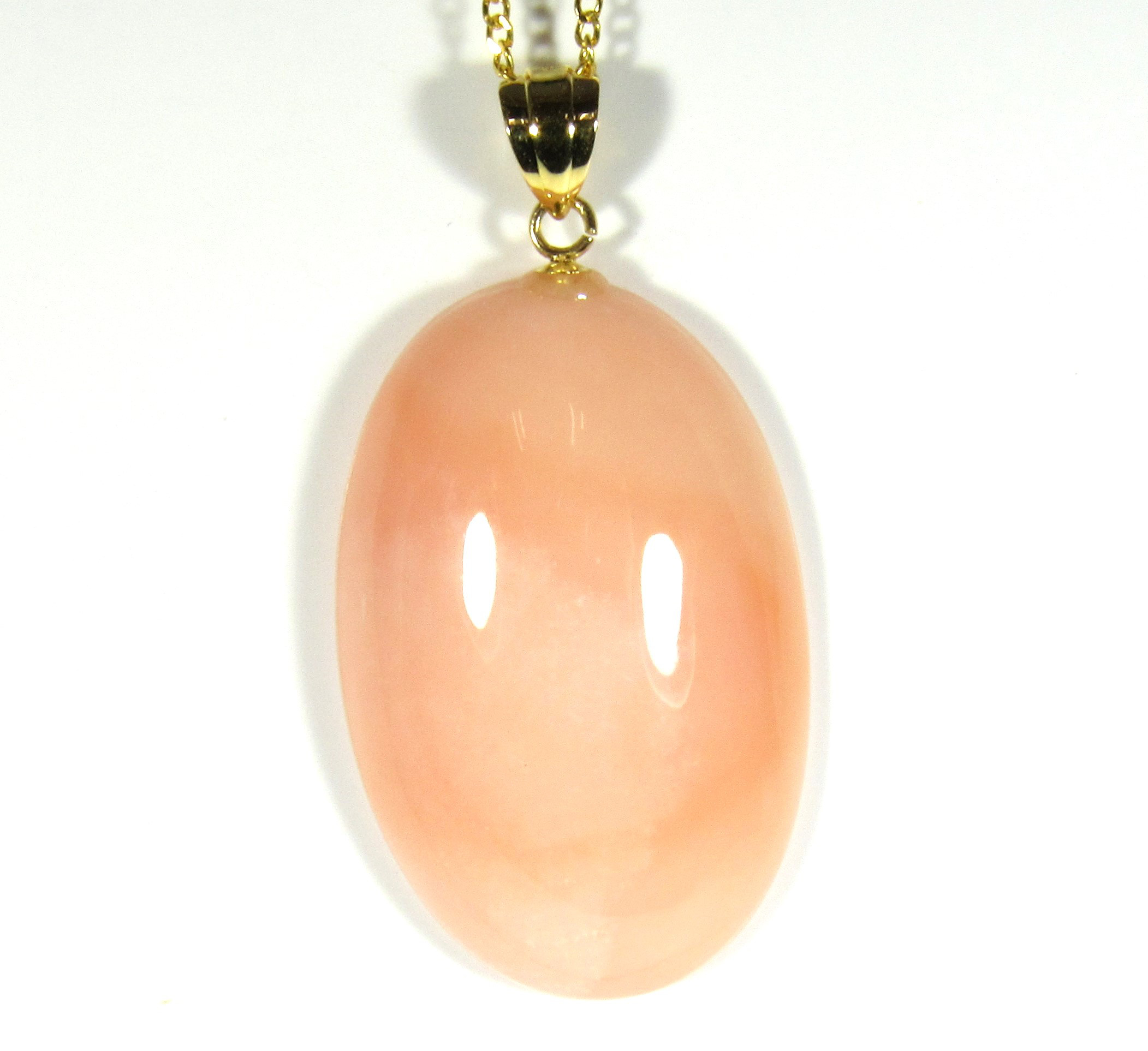 宝石珊瑚　さんご　オオバルペンダント　ネックレス　アクセサリー・ジュエリ－　 IMG－1873