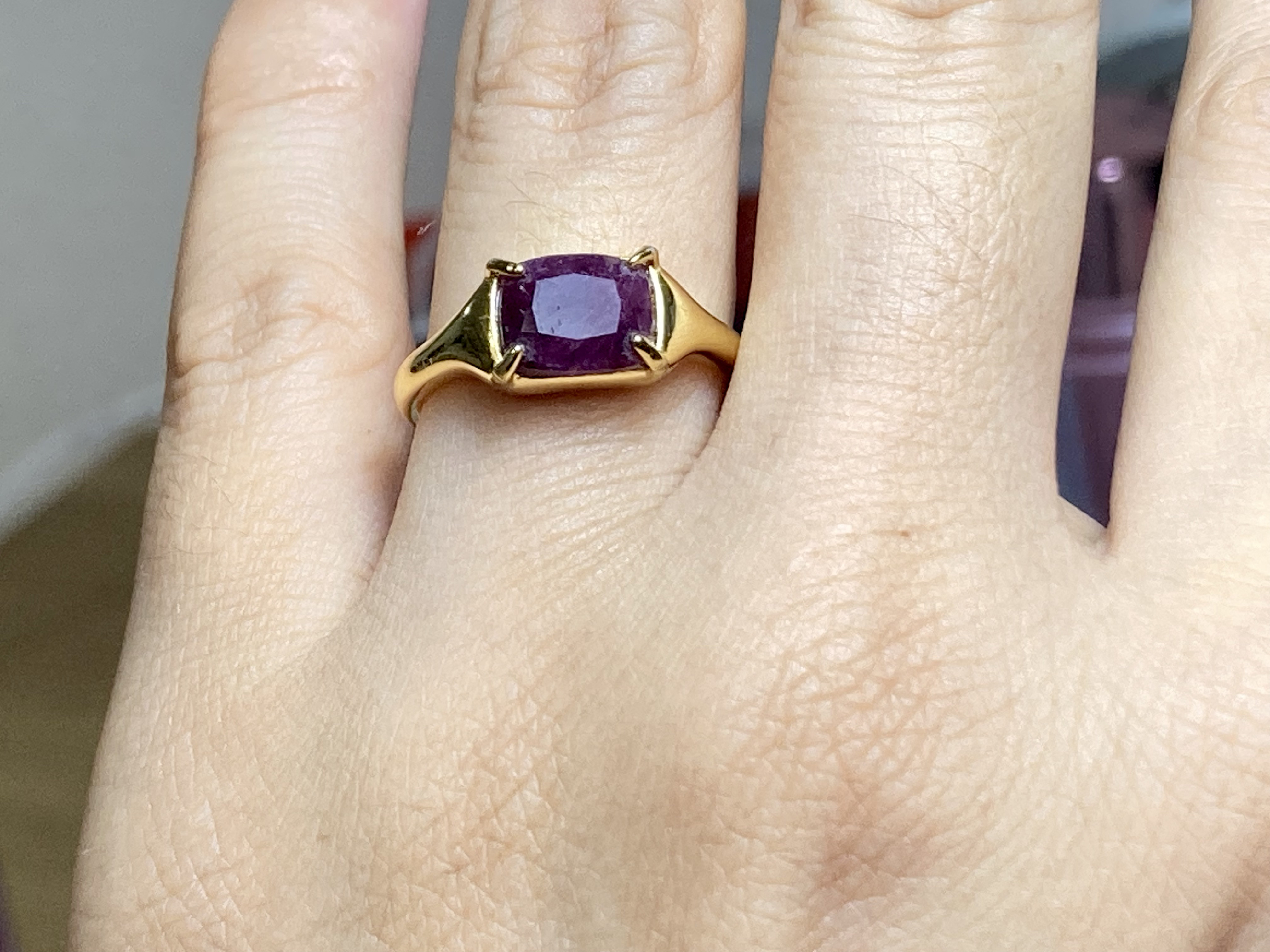 RG10-157 非加熱 天然 至極色 サファイア リング 指輪 フリーサイズ