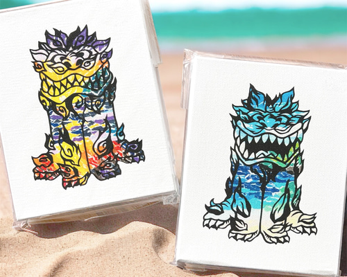 運気上昇】守り神 シーサー ペアセット｜ちぎり絵×切り絵のアート