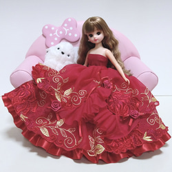 一点物♥リカちゃん服✿✿気分は赤の女王ドレスdeルンルンルン