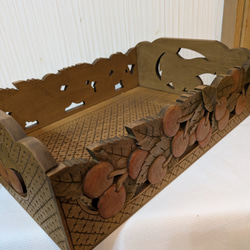 木彫りのティッシュボックス（ぶどう） その他インテリア雑貨