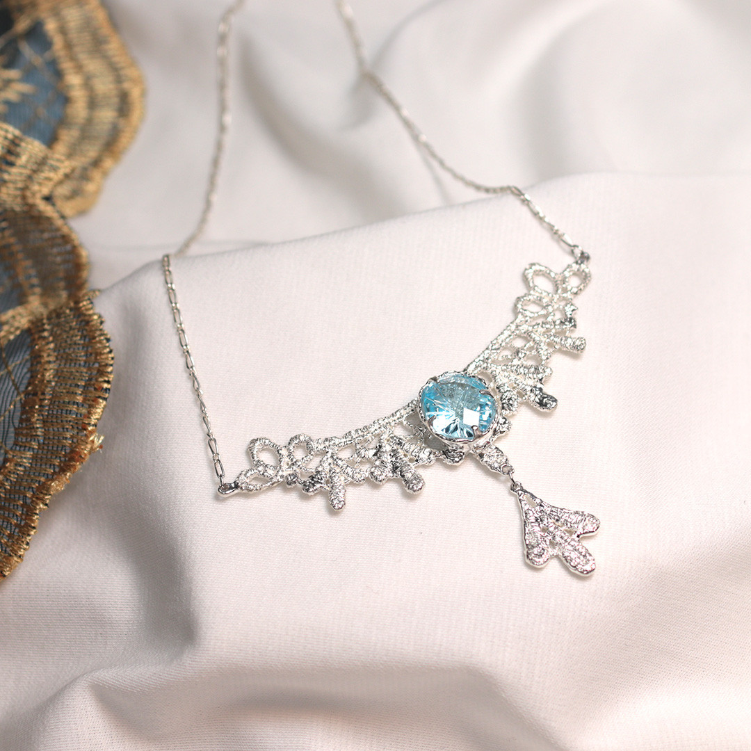 【一点もの】雲と星モチーフネックレス（Silver×スフェーン）