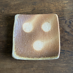 信楽焼 白荒土 穴窯焼成・四方上げ皿 15cm（No2）｜角皿・菓子皿・前菜