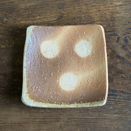 信楽焼 白荒土 穴窯焼成・四方上げ皿 15cm（No2）｜角皿・菓子皿・前菜