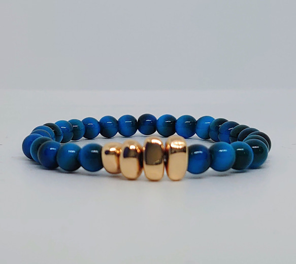 TERAFIGHT GROWLIST ブレスレット ブルー ユニセックス☆ターコイズの一連ブレスレット ～Clemente | iichi 日々