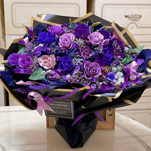 送料無料、ラッピング込み】✨大人気の花束✨ミックスバラプリザーブド