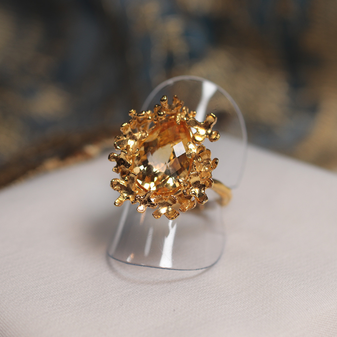 【一点もの】金木犀リング（silver×シトリン）