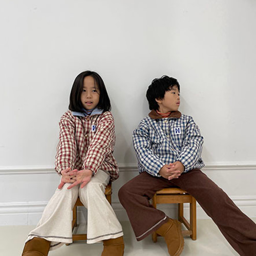 ボアフリース】チェック柄 キッズ 冬ジャケット｜韓国子供服 HAPPY