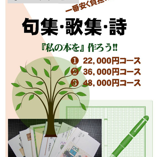 ☆『少額本づくり』句集・歌集・詩集他／コース➁A5判40冊／編集から全