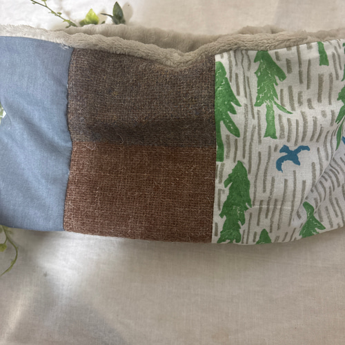 ハンドメイド☆ネックウォーマーミナペルホネンニットパッチワークファ