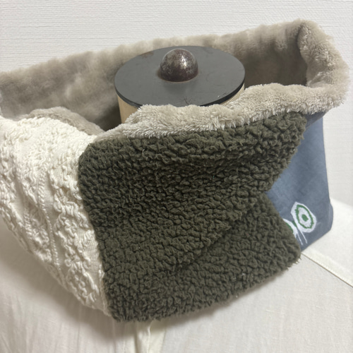 専用 ミナペルホネン ハンドメイド ネックウォーマー ハンドメイド☆ネックウォーマーミナペルホネンニットパッチワークファ