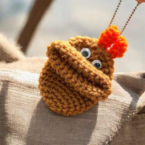 エビフライパクパクケースミニ☆かぎ針編み小物 パクパクモンスター