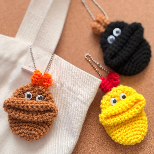 エビフライ】パクパクケースミニ☆かぎ針編み小物 パクパクモンスター