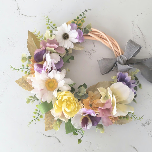 春の花のリース (約30㎝) リース ndana 通販 20246517｜Creema(クリーマ)