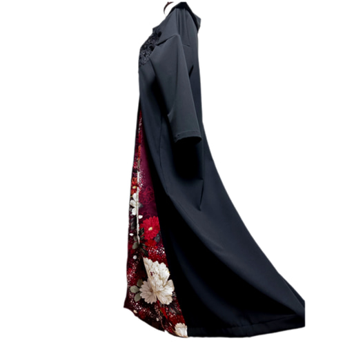 振袖 着物リメイク ドレス 和柄 ワンピース シンプルスッキリ袖 変わり