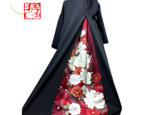 振袖 着物リメイク ドレス 和柄 ワンピース シンプルスッキリ袖 変わり