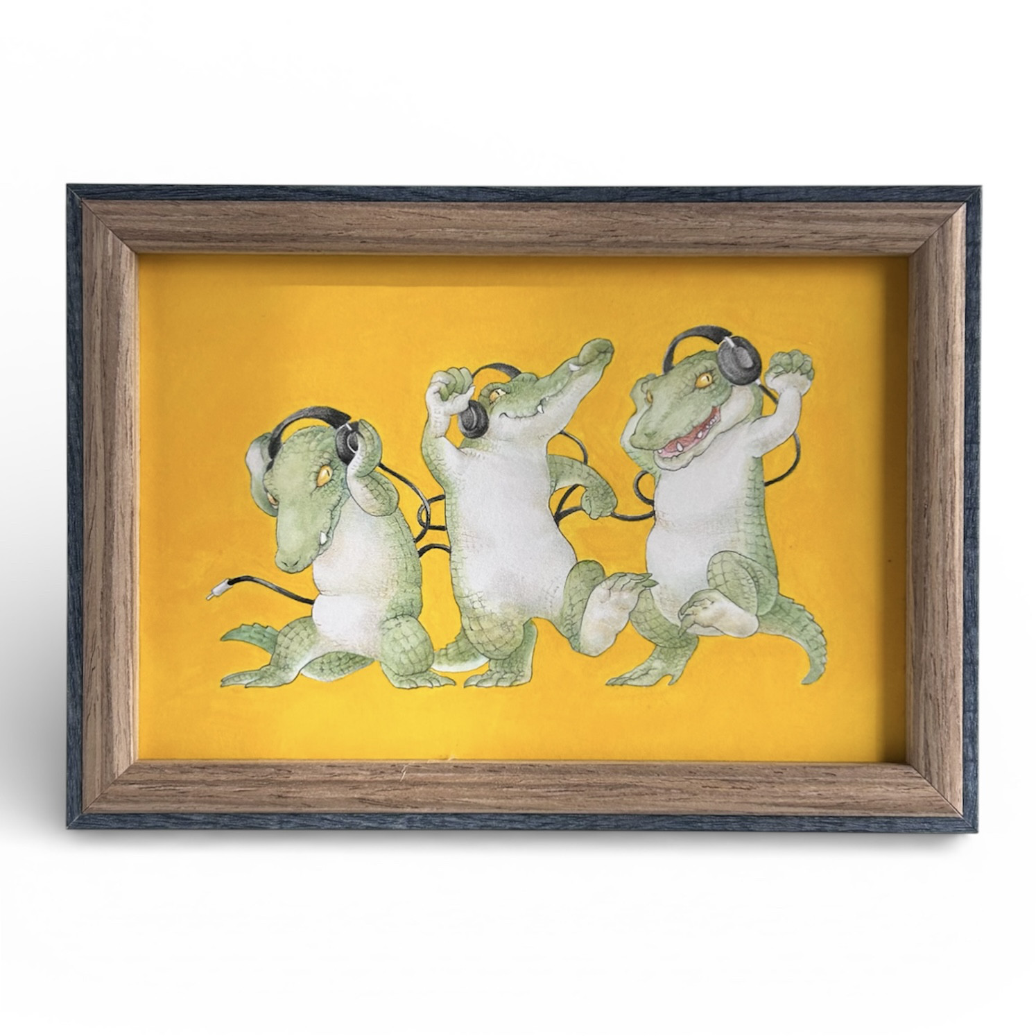 聴いて踊ってノリノリ！なワニブローチ原画イラスト/ハガキサイズ