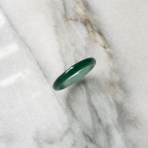 R340-0013］ ジェイド JADE ヒスイ 本翡翠 くりぬき リング 天然石