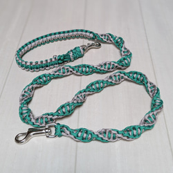 パラコード首輪 ハーフチョーク チェーンタイプ 3色編み込み 大型犬用