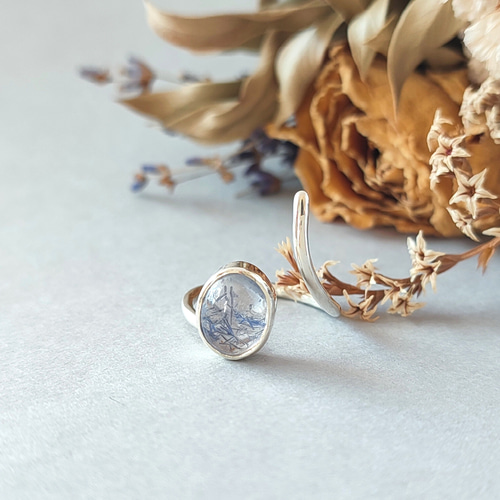 1点もの】デュモルチェライトインクォーツ/青/ブルー/しっぽ/内包物