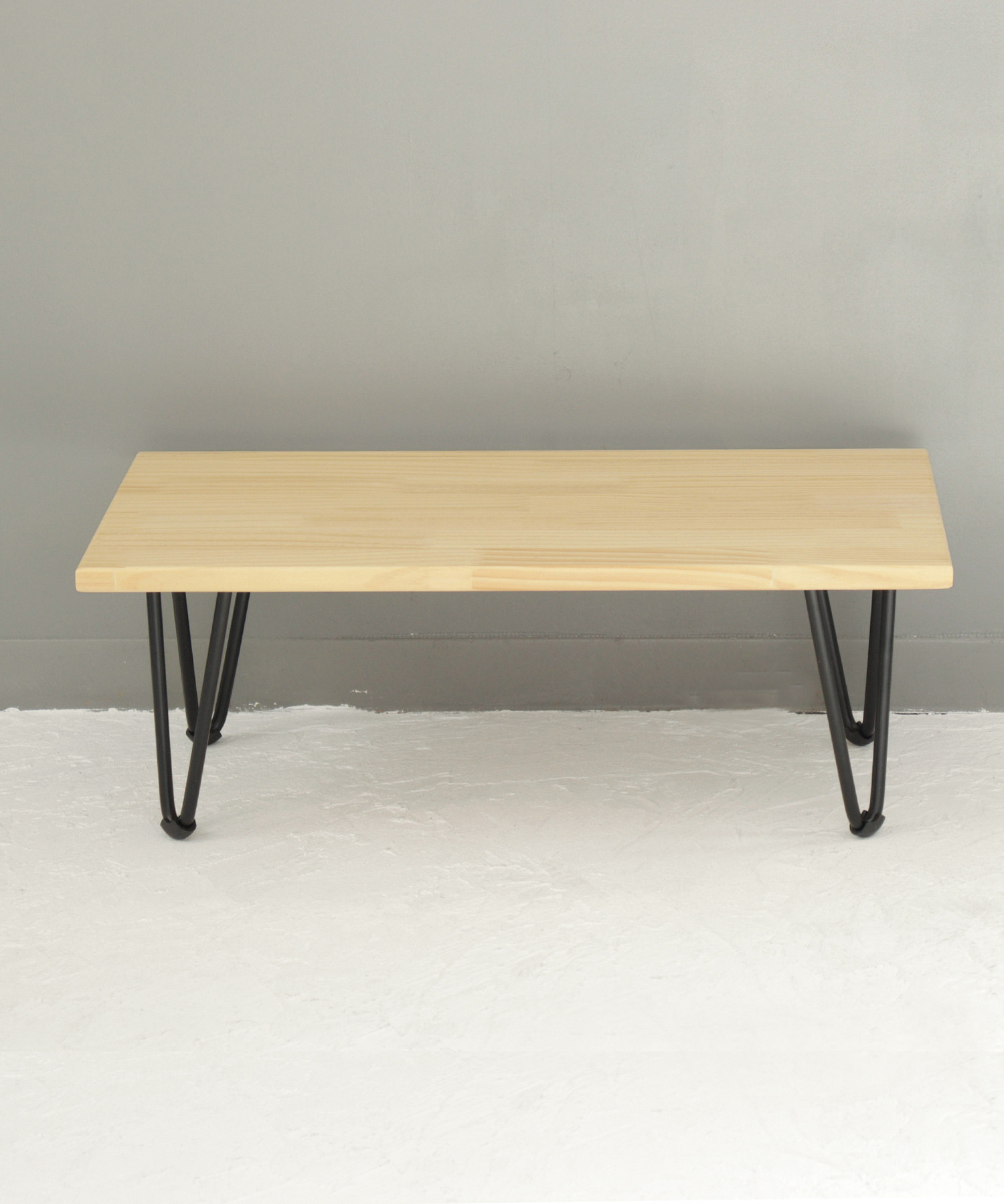 W600㎜×D300㎜ 選べる5種の脚 パイン材のレクタングルローテーブル /MIKU-KOBO