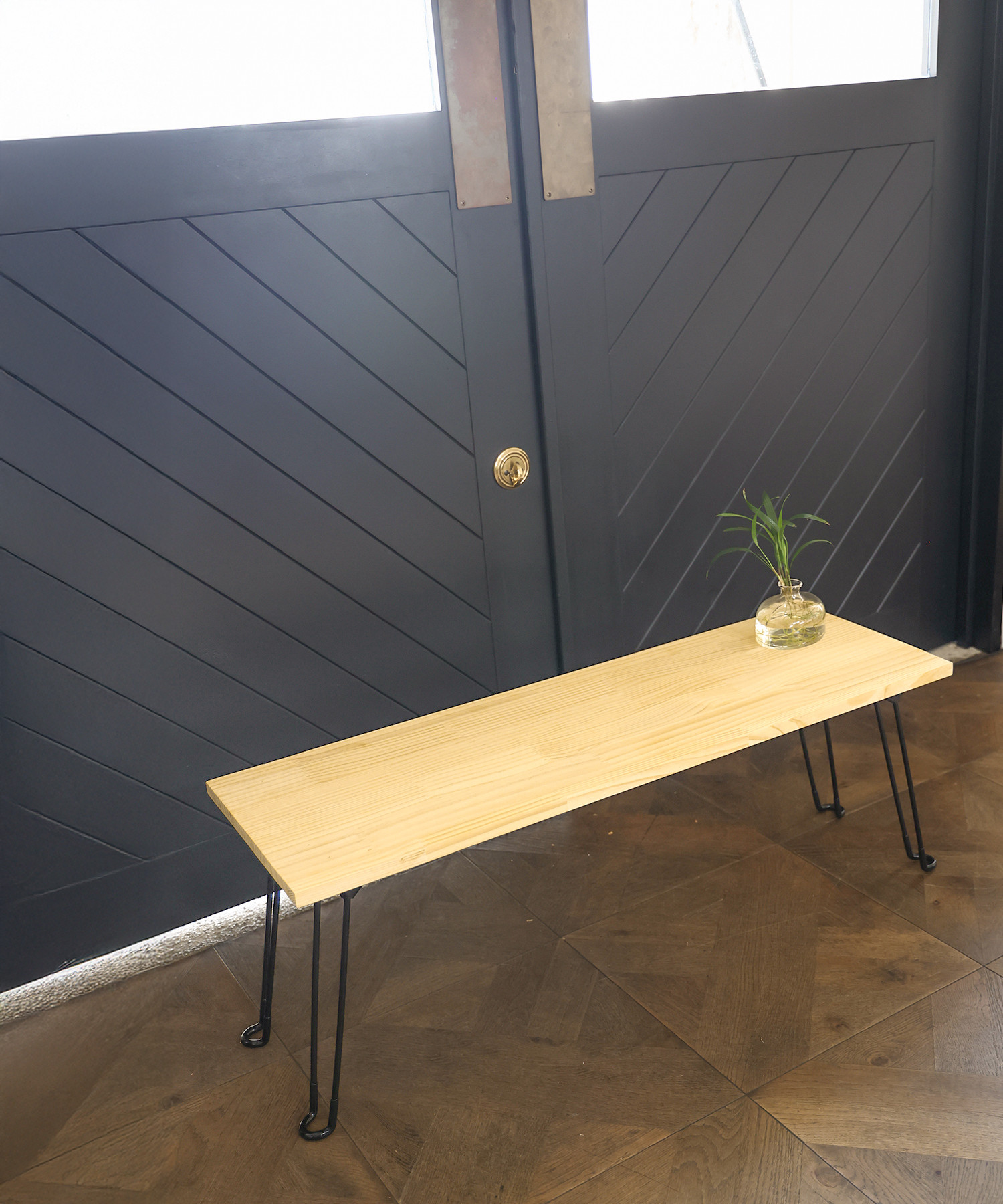 W900㎜×D300㎜ 選べる6種の脚 パイン材のレクタングルテーブル /MIKU-KOBO