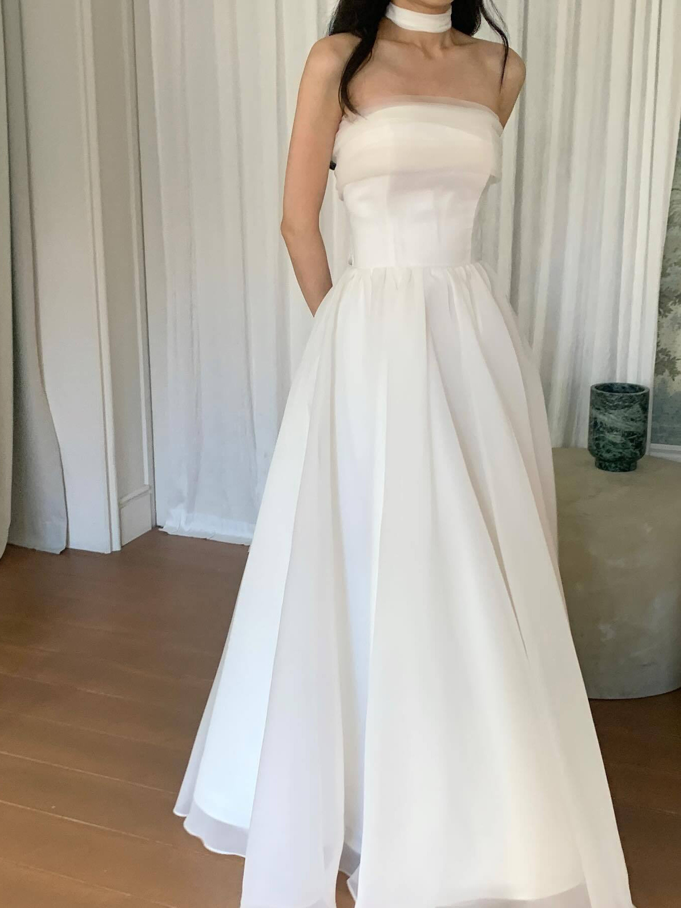 高級感 白 サテン オフショルダー パーティードレス 韓国風 結婚式 成人式 演奏会 誕生日 前撮り HL973 9,465円