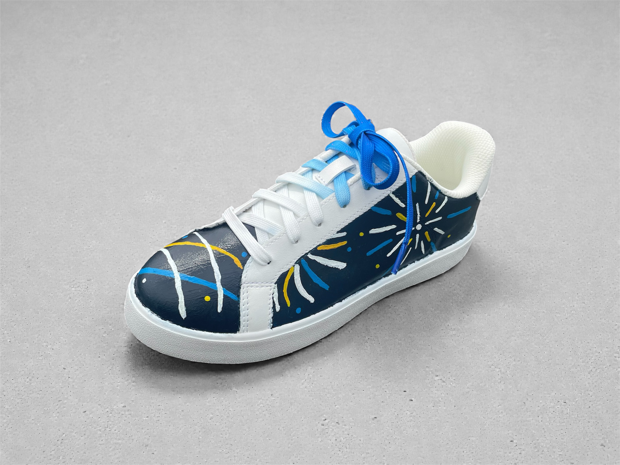 【パリ展出展作家】花火と縁日｜手描きペイントスニーカー（受注生産/持ち込み可）|ギフト|ペアルック