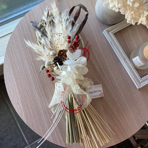 2026年\しめ縄飾り/2way取り外し ドライフラワースワッグ