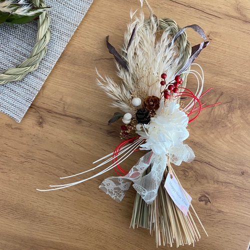 2026年\しめ縄飾り/2way取り外し ドライフラワースワッグ