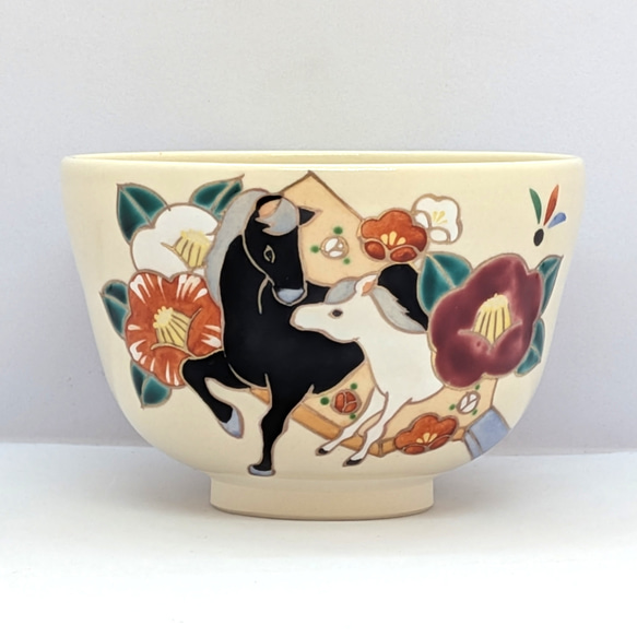 【未使用】京焼/清水焼 京都 平安清鳳 金銀彩羊 茶碗6客 玉露用？干支/未年 未使用】京焼/清水焼 京都 平安清鳳 金銀彩羊 茶碗6客 玉露