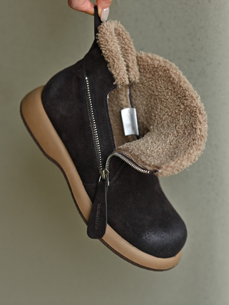 ウインターブーツ レディース 厚底  ムートンブーツ  裏ボア  カジュアル 冬用 704