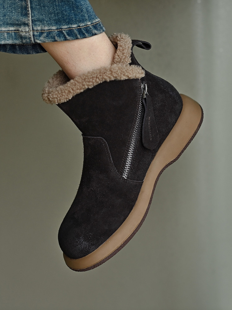 ウインターブーツ レディース 厚底  ムートンブーツ  裏ボア  カジュアル 冬用 704