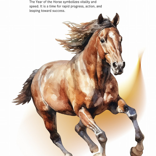 送料無料】アートポスター【疾走する馬】はがき・A4・A3 午 十二支