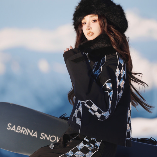 スノボウェア　レディース　上下セット 2026 スノボウェア 上下セット チェック柄 黒 裏起毛 3L レディース