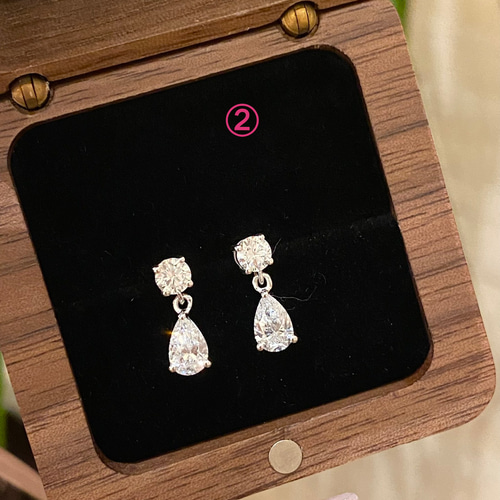 Pt950天然ダイヤモンド雪の結晶【スノーフレーク ダイヤモンドピアス