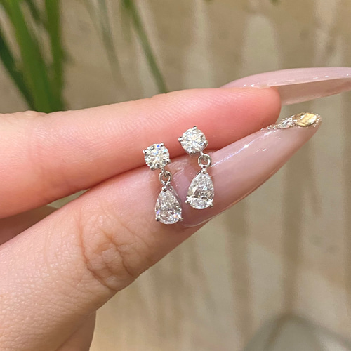 ラボグロウンダイヤモンドピアスPt950 2108 ピアス（スタッド・一粒