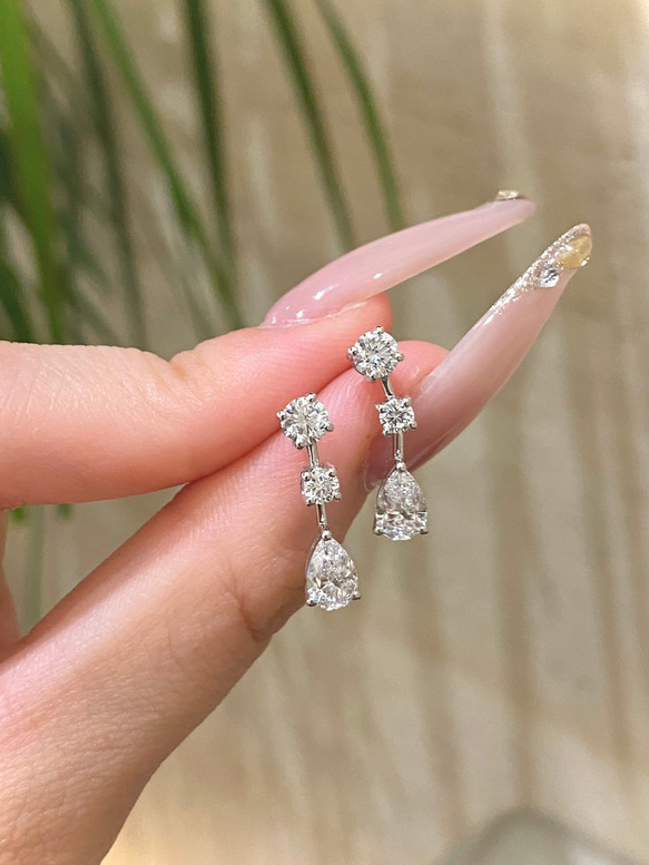 ラボグロウンダイヤモンドピアスPt950 2108 ピアス（スタッド・一粒