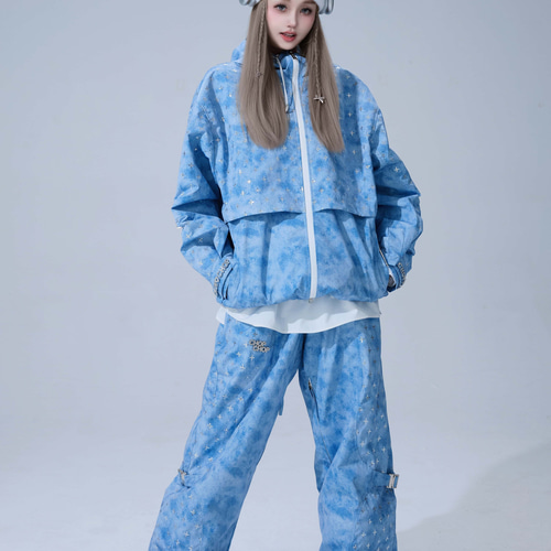 2026 スノボウェア 上下セット スパンコール 3L 裏起毛 レディース