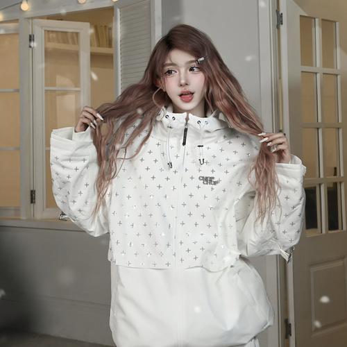 2026 スノボウェア 上下セット スパンコール 3L 裏起毛 レディース