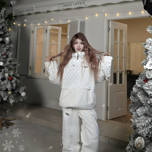 2026 スノボウェア 上下セット スパンコール 3L 裏起毛 レディース