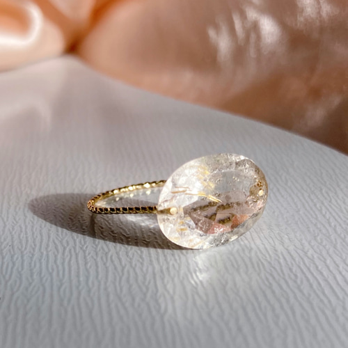 Mi　激レア❗️超大粒ゴールデンルチルクォーツ　k14gfリング Prana candy gem ✴︎ゴールデンルチルクォーツ✴︎k14gfリング 指輪