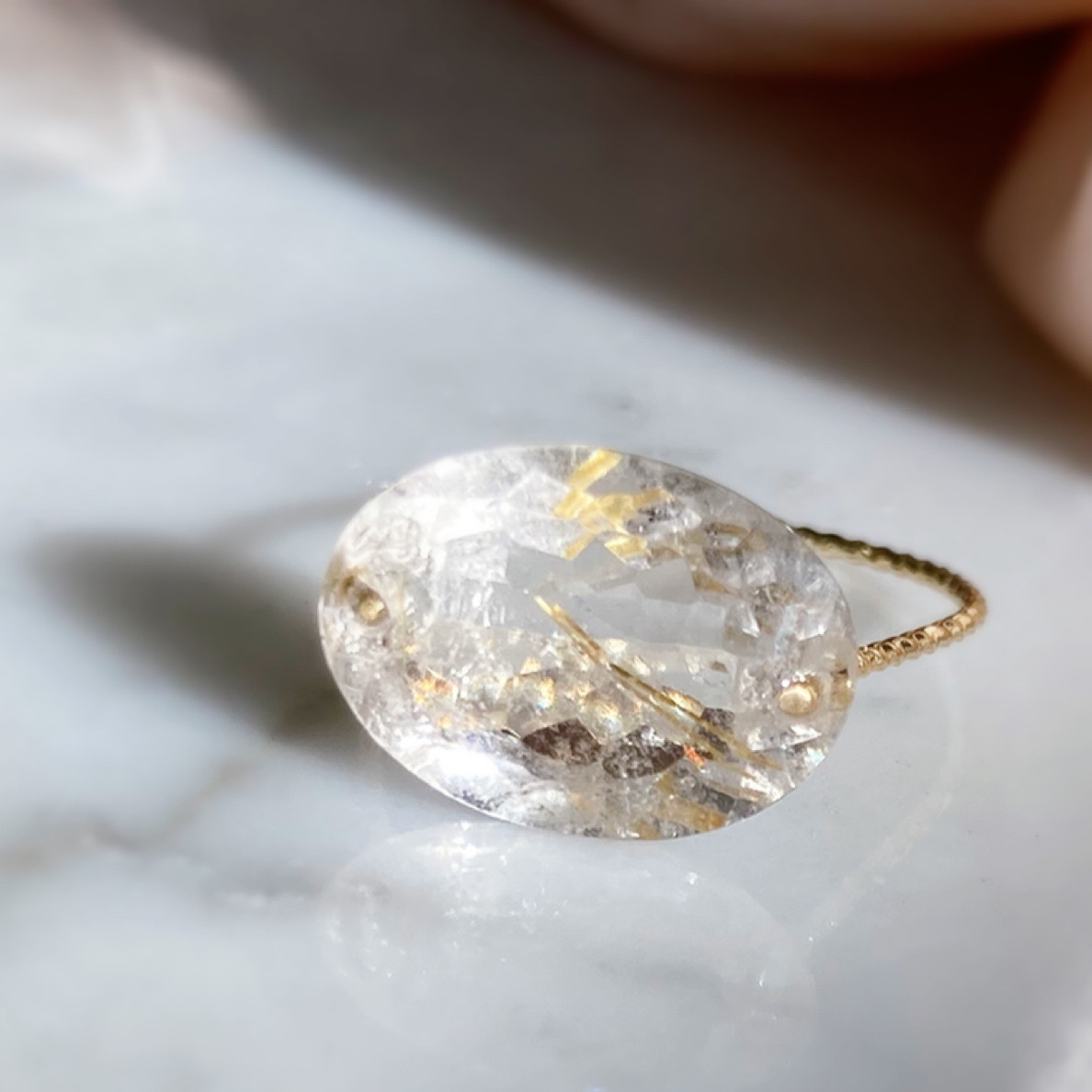 Prana candy gem ✴︎ゴールデンルチルクォーツ✴︎k14gfリング