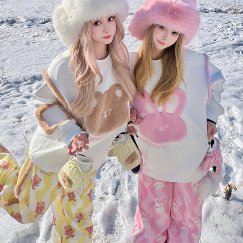 2026 スノボウェア トレーナー 単品 マニュアル 可愛い 3L 裏起毛